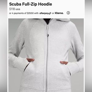Full zip scuba hoodie